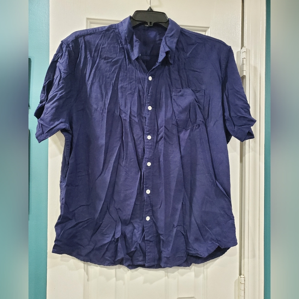 Blue Button Down Casual Shirt